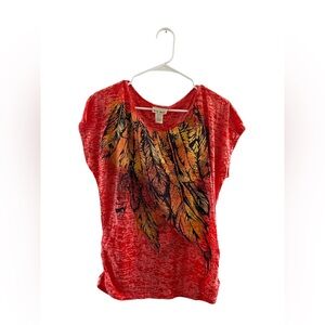 Tru Self Short Sleeve Graphic Tee Orange Size Medium